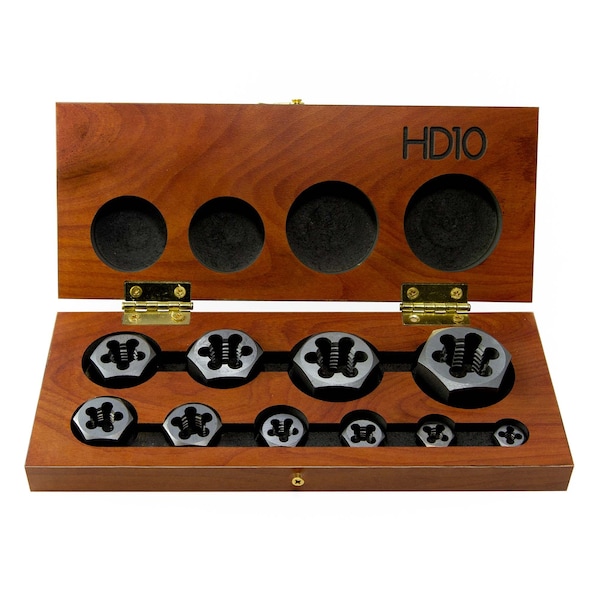 Drillco 10PC HEX RETHREADING DIE SET NC CARBON STEEL 3350CC10 Zoro